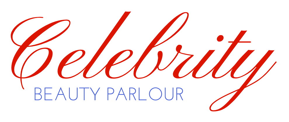 The original Celebrity Beauty Parlour logo in red script